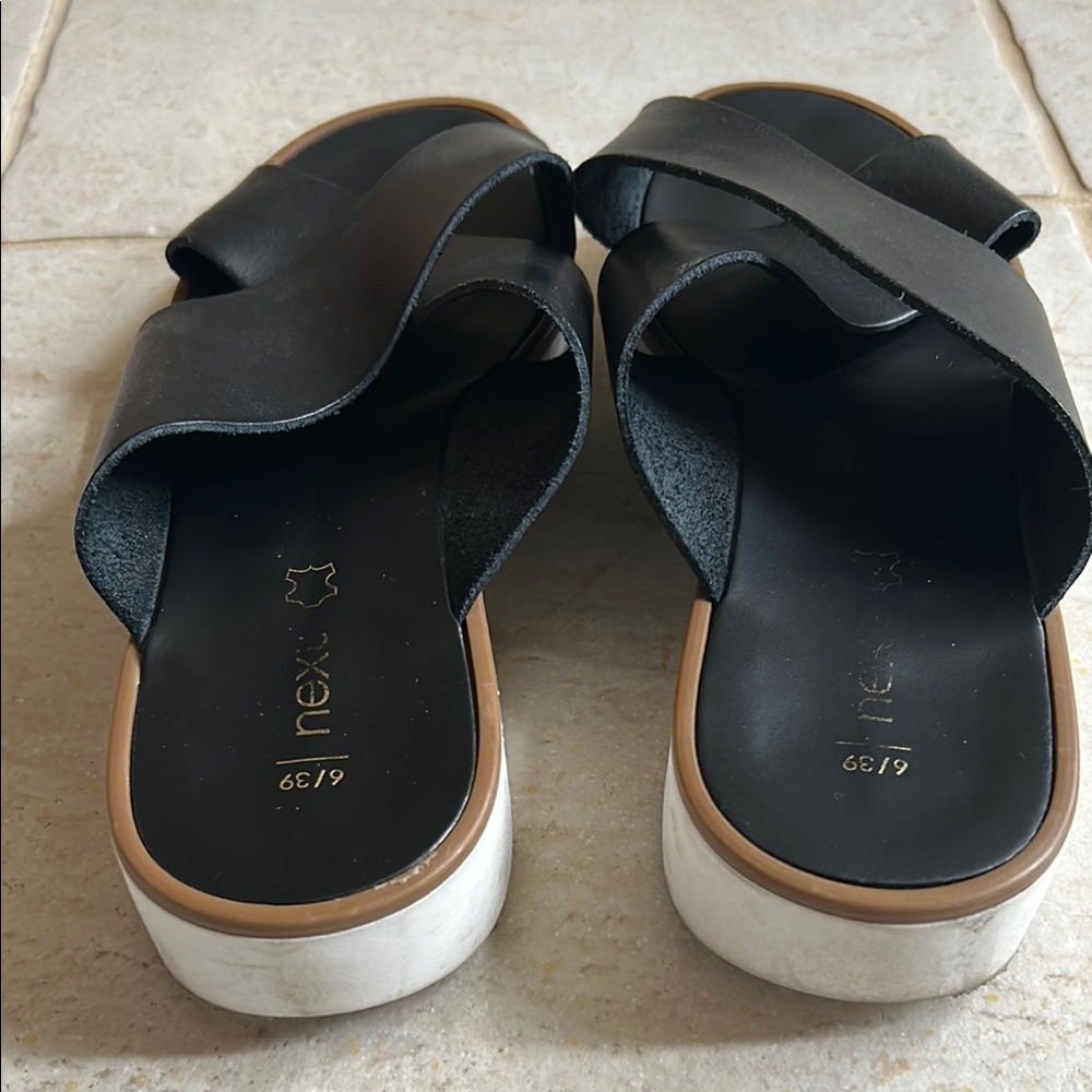 Next Black Cross-Strap Slide Sandals - Picture 2 of 5